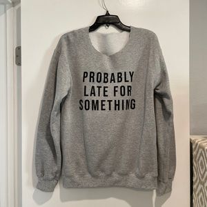 Grey Scoop Neck Sweatshirt - Medium